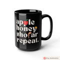 Apple Honey Shofar Repeat Mug 11oz 15oz Am Yisrael Chai, jewish art coffee cup Ceramic Mug Israel jewish gift Rosh Hashanah Gift Israeli