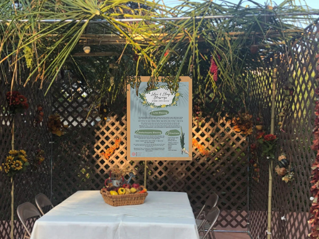 Sukkot Lulav & Etrog Blessings Printable Decoration for Sukkah, Decor for the Sukkah, Download Brachot, feast of tabernacles, hebrew, israel