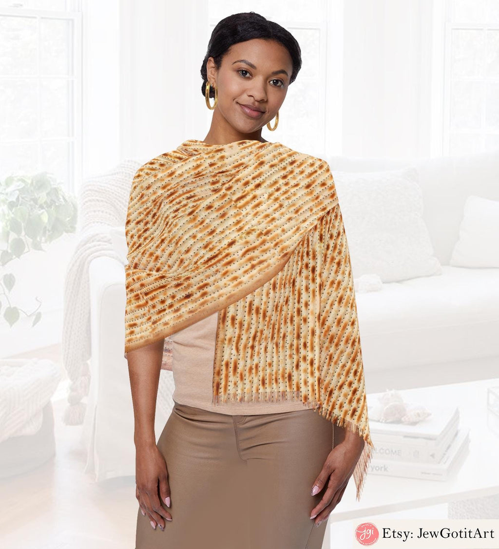 Matzah Scarf Passover Gift Light Men Women Hair Cover Covering Jewish Israeli Artist Am Yisrael Chai Headwrap Passover Gifts Pesach gifts