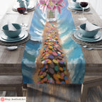 Passover Splitting of the Sea Table Runner Tablecloth Pesach Gifts Israeli Artist Home Decor Table Setting Unique Passover Decoration Pesach