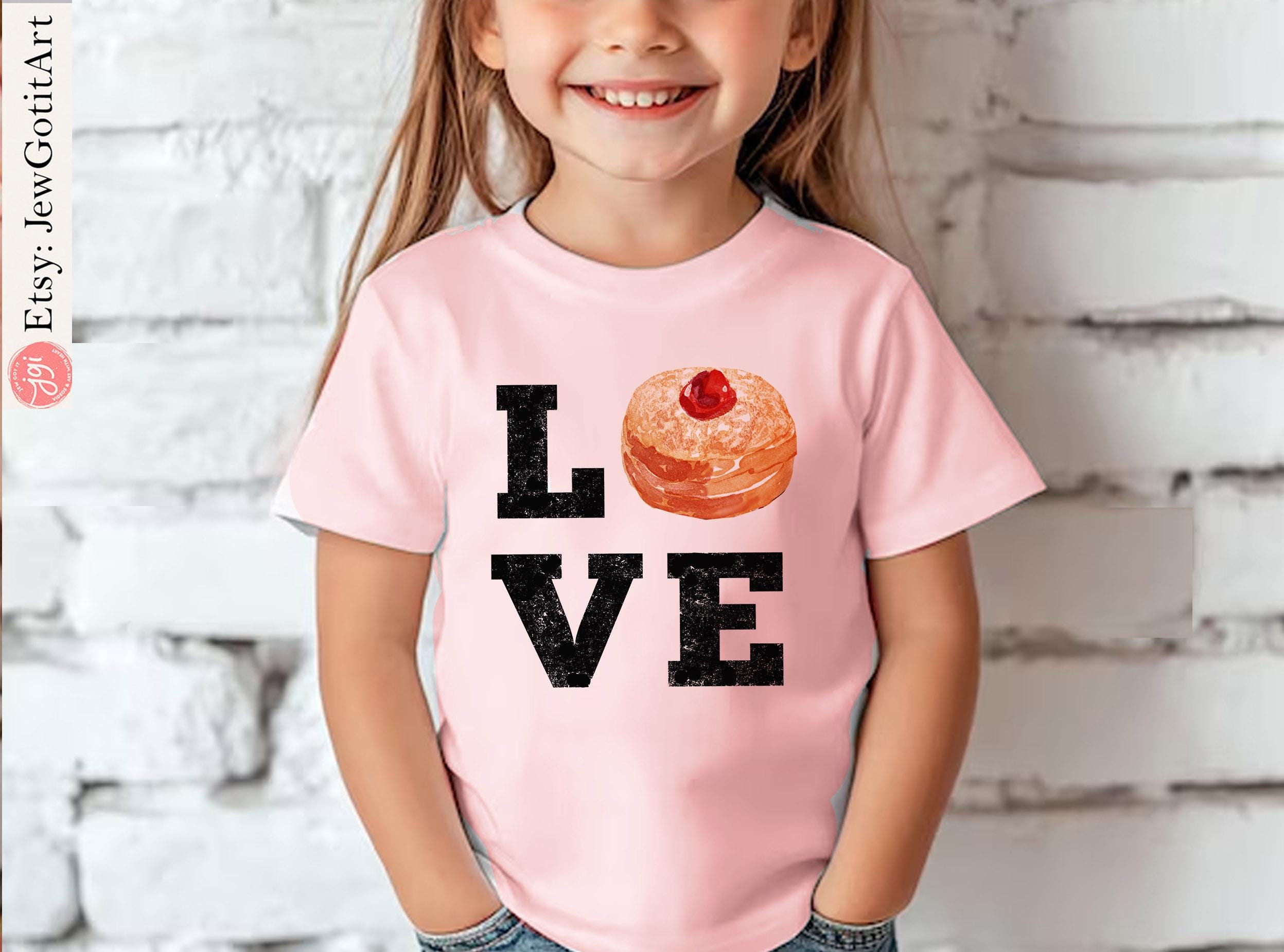 Love Donuts Hanukkah Tshirt unisex Shirt woman, man shirt, jewish gifts Israel Art Jewish Shirt Chanukah Israeli Artist Holiday Jelly Donut