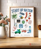 Start Up Nation Israel Tote Bag Made in Israel Am Yisrael Chai jewish gift Israeli Artist Rosh Hashanah Jewish Holiday Gifts Art cotton bag