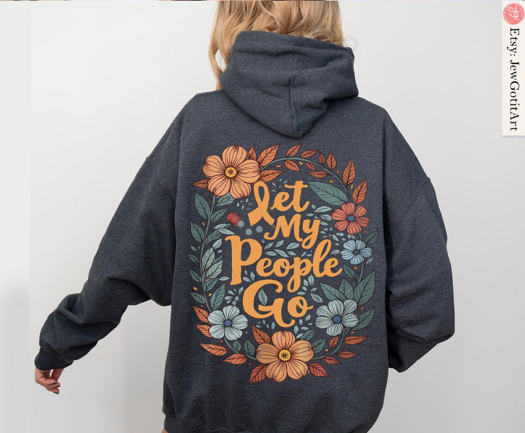 Let My People Go Passover Gift Graphic Tee Pesach Gift Jewish Israeli Artist Shirt Israel Art T-Shirt Boho Jewish Apparel Yellow Ribbon