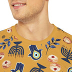 Hanukkah Menorah Hamsa Pajamas Family Matching Kids Menorah Shirt for Women Men Babies Jewish Gift for Chanukah Holiday Onesies Hamsa Shirt