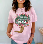 Shofar TShirt Rosh Hashanah Am Yisrael Chai graphic tees tshirt  jewish gift Israeli Artist Hashana Jewish Holiday Gifts Horn Shana Tova