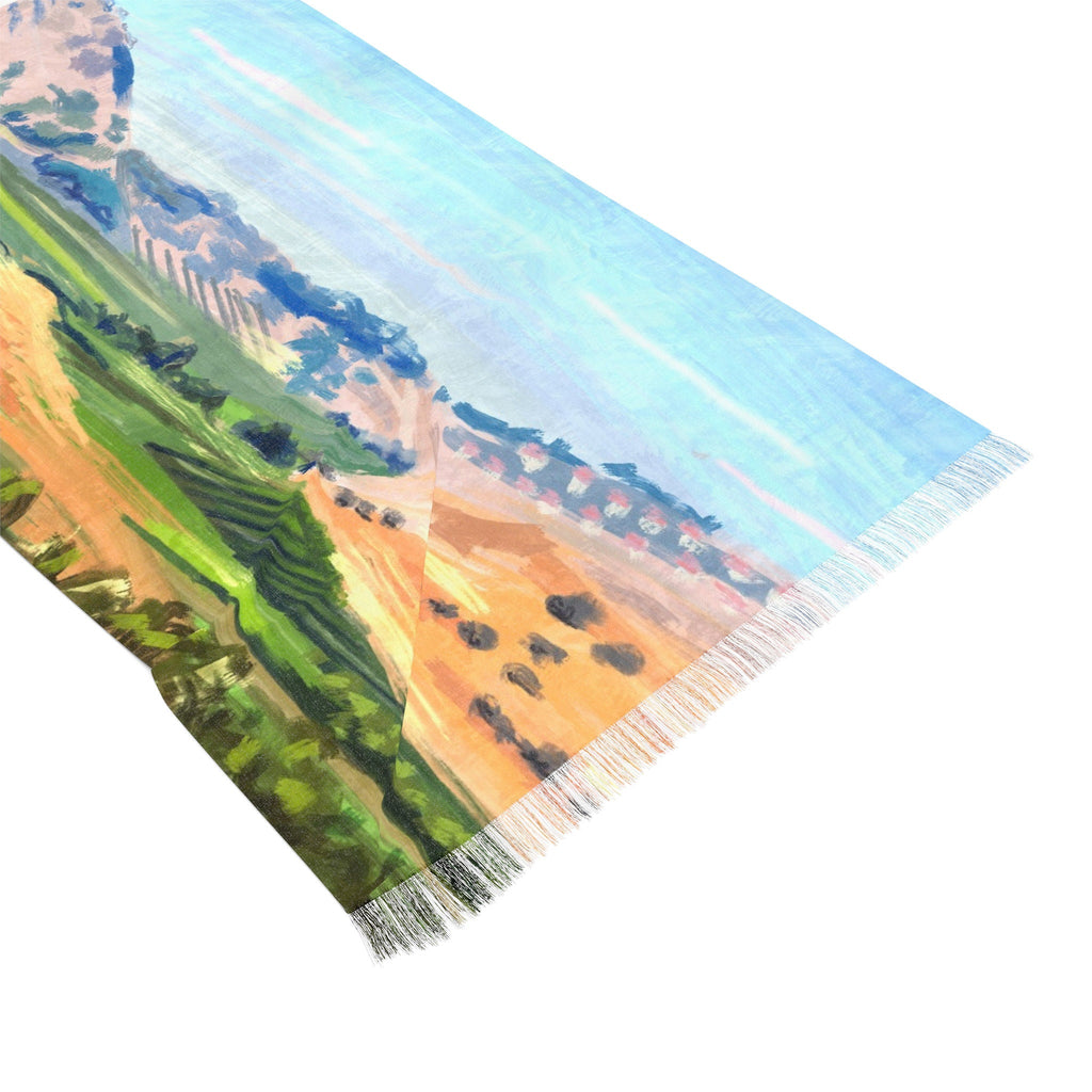 Israel Hills & Vineyards Scarf Landscape Head Headwrap Scarves Women fabric Hair Cover Covering Jewish Israeli Artist Art Am Yisrael Chai