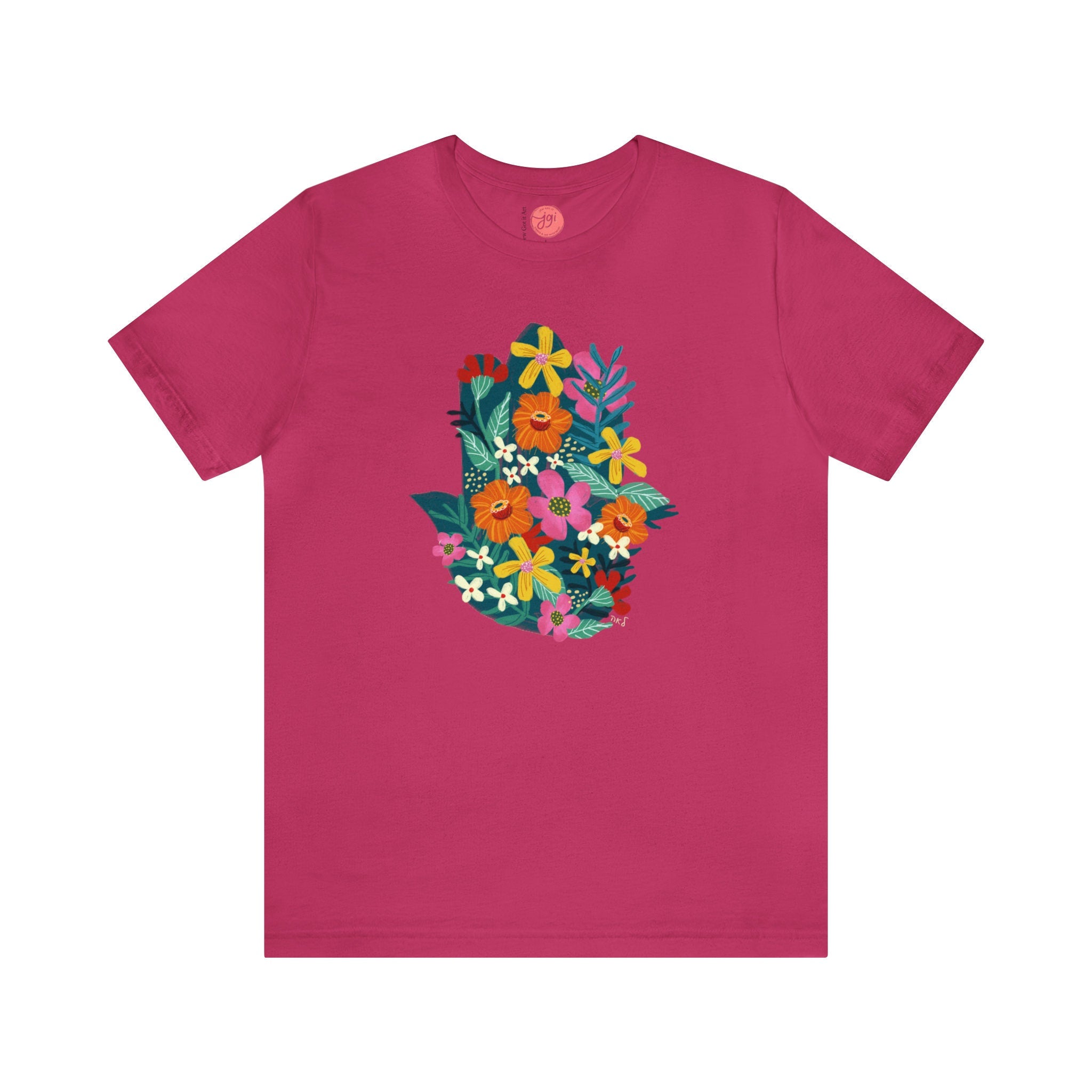 Flower Hasma Shirt, Jewish tshirt, Hebrew shirt, woman shirt, t-shirt women trendy, Vintage Inspired Cotton T-shirt, Unisex Tee flower shirt