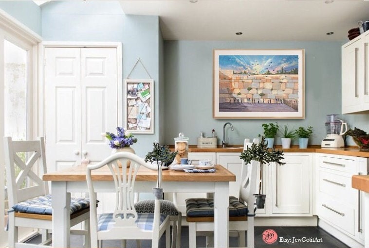 Jerusalem Kotel Art Print: Western Wailing Wall, Israeli Artist, Matte Finish