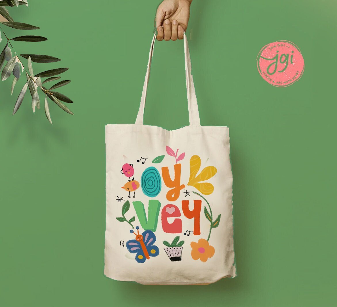 OY VEY Tote bag, cotton canvas bag, Tote bag, Aesthetic tote bag, Aesthetic, Gift for her, Gift for him, Art tote bag, Art, Shabbat, Jewish