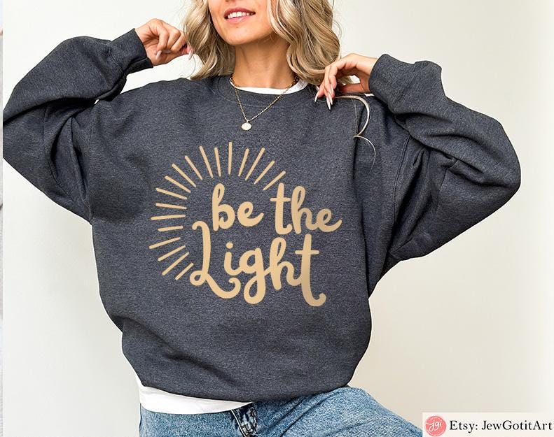 Be the Light Hanukkah Tshirt unisex Menorahs Shirt woman, man shirt jewish gift, Israel Shirt Jewish Shirt Chanukah Israeli Artist Holiday