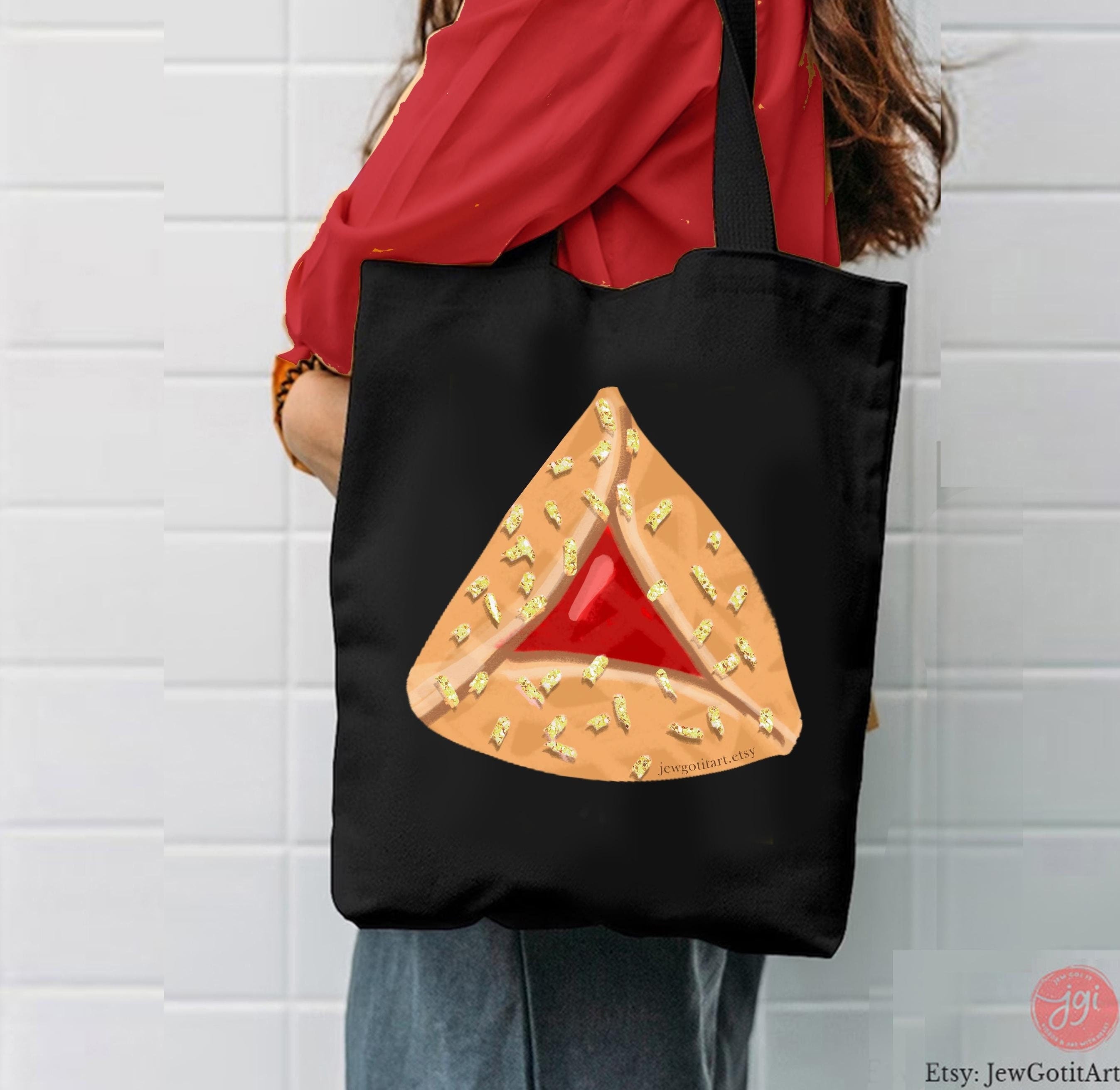Purim Hamantaschen Tote Bag Mishloach Manot Queen Hearts Queen Esther Jewish Gift Israeli Art Yisrael Chai Megillah Costume Purim Holiday