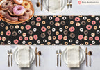 Hanukkah Donut Table Runner Chanukah Jewish gifts Jewish holiday Israel Donuts Art Dessert jewish art table decor, custom personalized gift