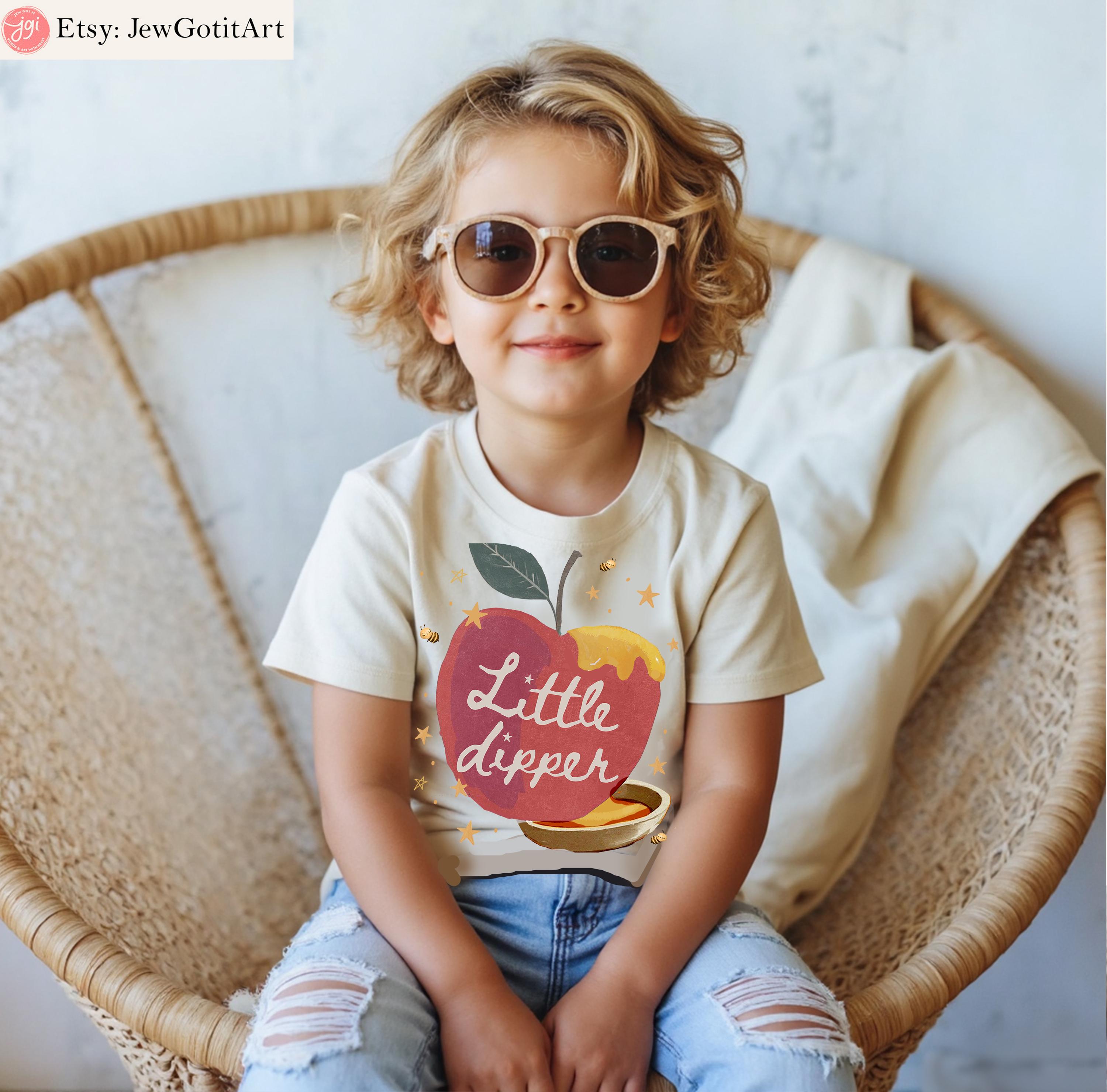 Rosh Hashanah Toddler Shirt Baby Onesie Little Dipper Apple & Honey Tee Jewish Holiday Gift Shana Tova Shirt Kid's T-Shirt Jewish Gifts
