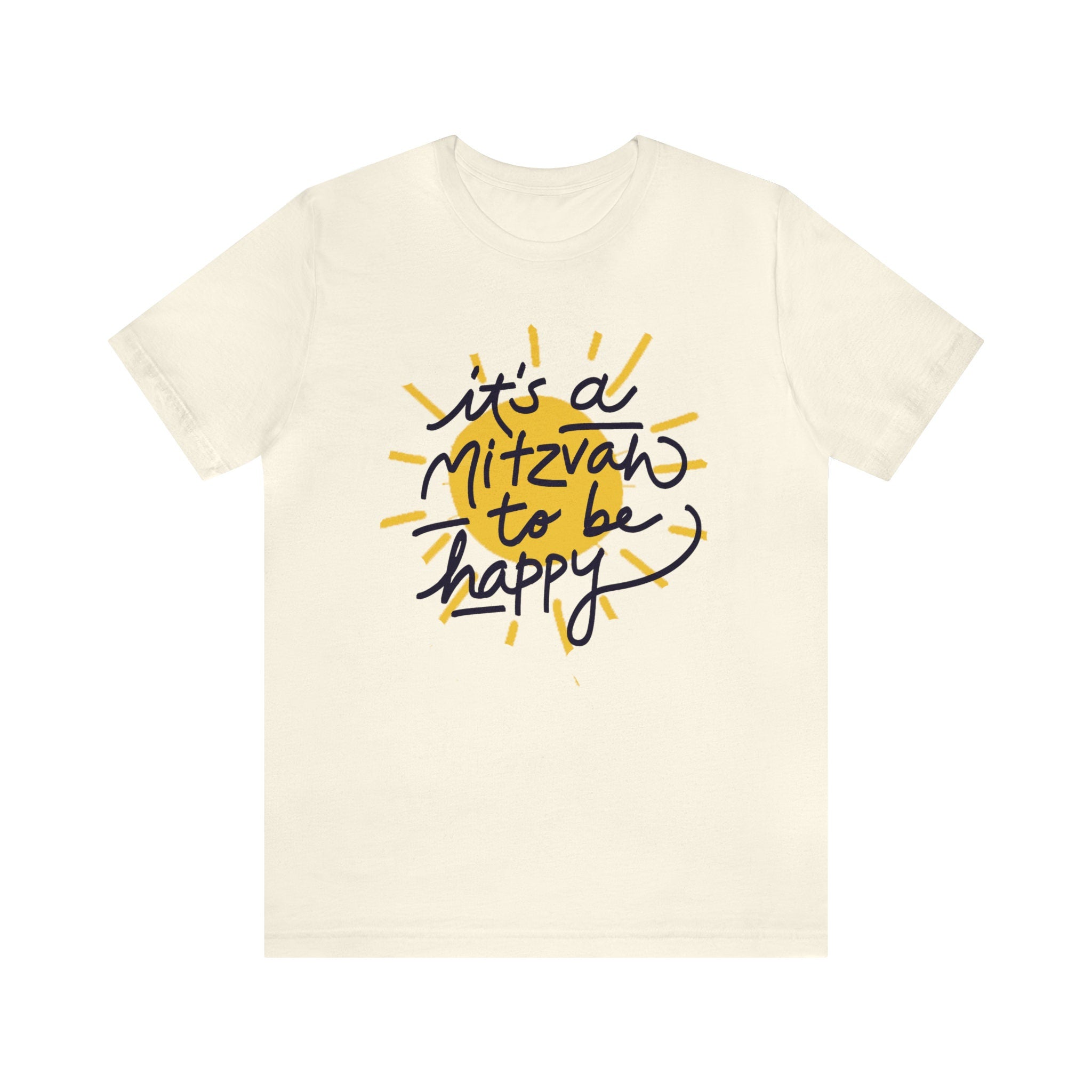 Happy Shirt, It's a mitzvah to be happy, jewish gift, jewish shirt, shirt, tshirt, , Art, Jewish, sun shirt, gift for women, gift for men,