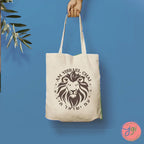 Am Yisrael Chai tote bag, Lion of Zion, Hebrew, art, tote bag, cotton bag, israel, everyday bag, shopping bag, jewish gift, Hanukkah gift