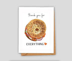 Everything bagel Thank you Card Funny Greeting food bagel lox Blank Card Set Funny colorful fun bagel love card Jewish Israel Card Thanks