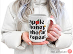 Apple Honey Shofar Repeat Mug 11oz 15oz Am Yisrael Chai, jewish art coffee cup Ceramic Mug Israel jewish gift Rosh Hashanah Gift Israeli