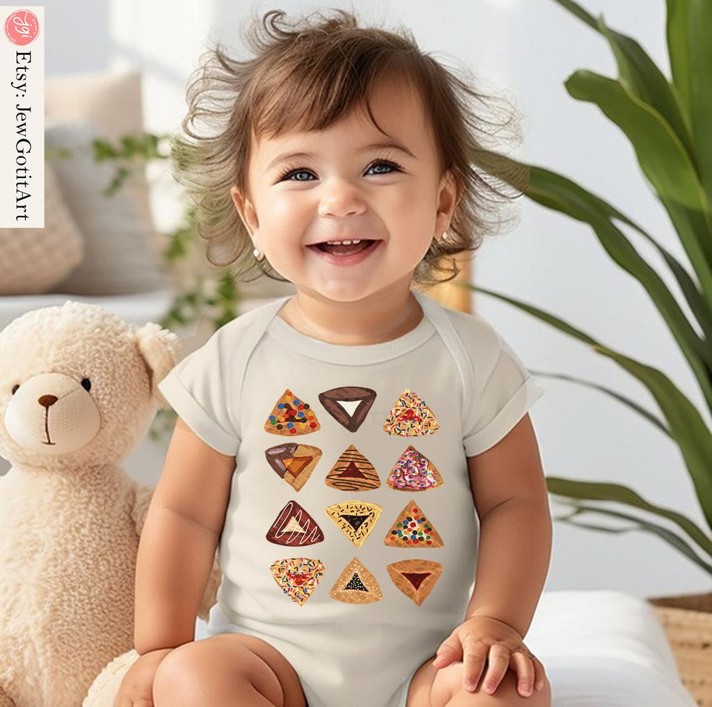 Purim Hamantaschen Hoodie Sweatshirt T-Shirt Sweater Purim Costume Gift Israeli Artist Jewish Holiday Am Yisrael Chai Design Purim Gift Idea