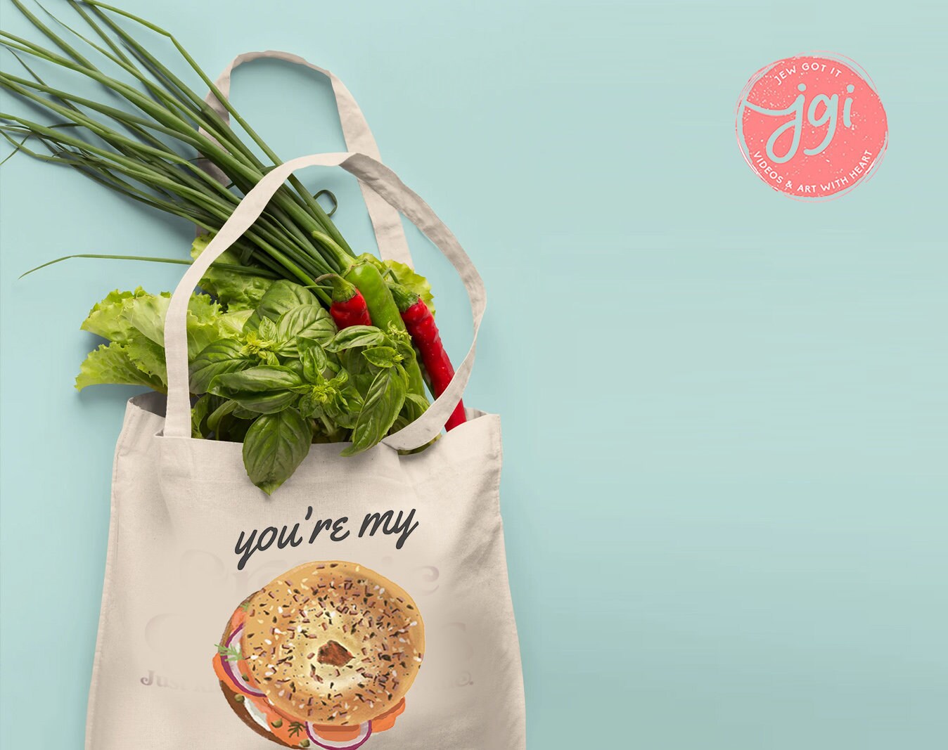 Everything Bagel Tote bag, cotton canvas bag, Tote bag, Aesthetic tote bag, Aesthetic, Gift for her, Gift for him, Art tote bag, Art, bagel