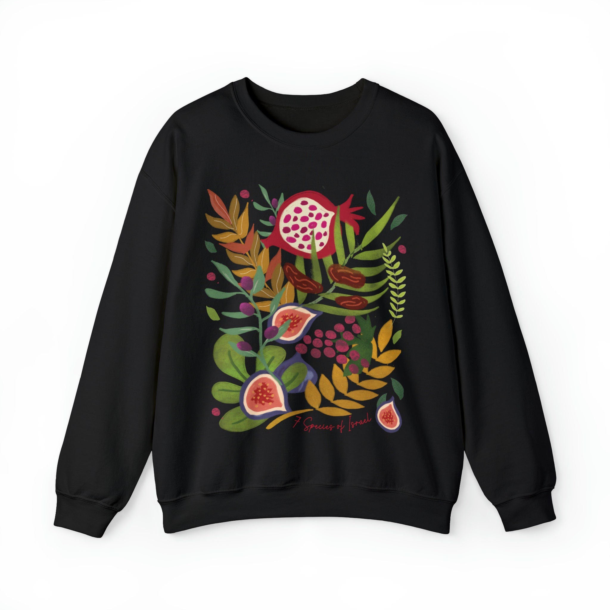 Fruits & Produce of Israel Sweatshirt 7 species fruit sweater woman man jewish gift Israel Design Hanukkah Sweater, Gift for her Crewneck