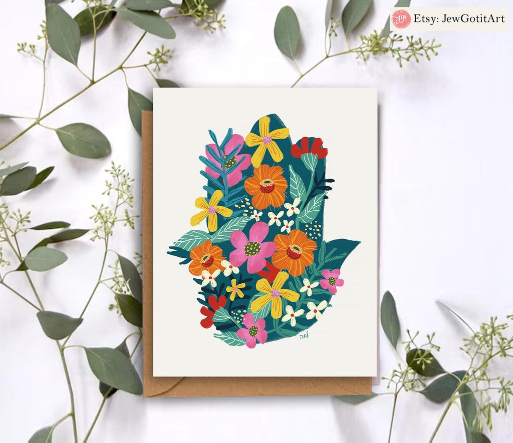 Israel Themed Greeting Set 7 Species of Israel Fruits Kalanit Flower Cards Purim Pesach Gifts Am Yisrael Chai Art Jewish Holiday Cards Art