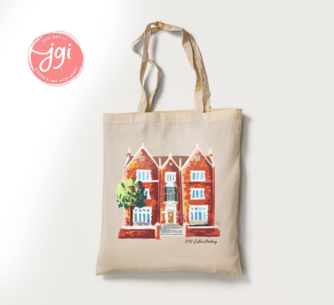 770 Chabad, Eastern Parkway, Tote bag, cotton canvas bag, Tote bag, Aesthetic tote bag, Aesthetic, Gift for her, Art bag, Art, Jewish, Gift