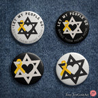 Yellow Ribbon Pin Set: Star of David, Let My People Go
