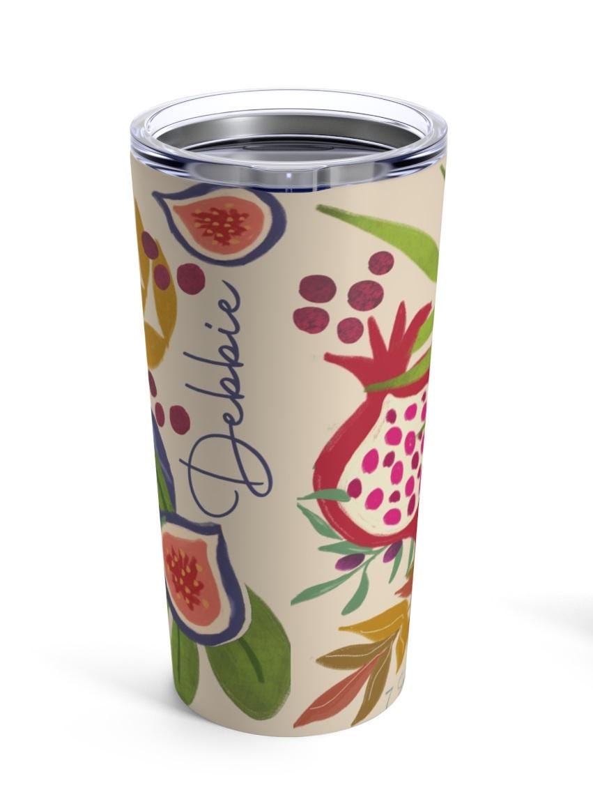 Tumbler 7 Species of Israel, Fruits of the Holyland | Fruits, water bottle, tumbler, travel mug, stainless Steel, Tumbler Cup, gift for her