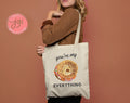Everything Bagel Tote bag, cotton canvas bag, Tote bag, Aesthetic tote bag, Aesthetic, Gift for her, Gift for him, Art tote bag, Art, bagel