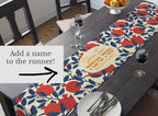Shana tova Rosh Hashanah Table Runner Jewish gift Jewish holiday Israel pomegranates, jewish gift, Israel, dinner table, custom personalized