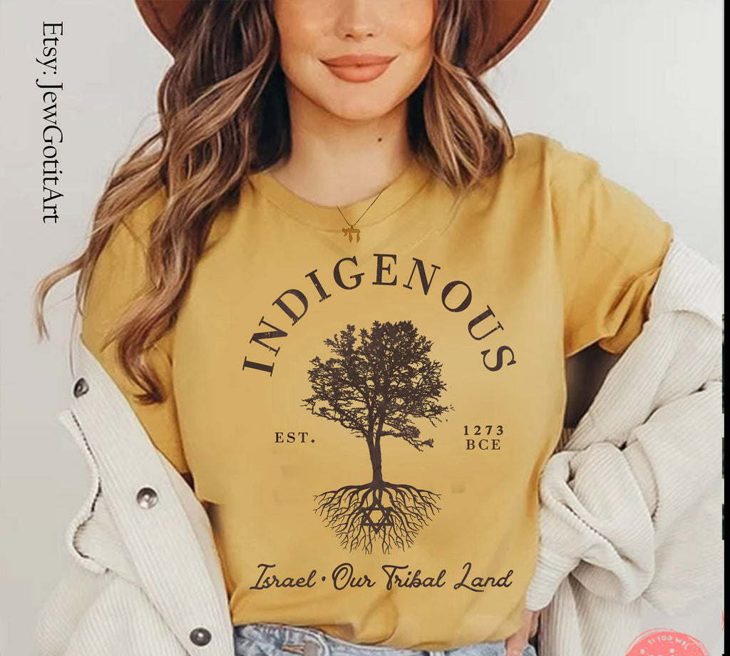 Indigenous Israel Tribal Land Sweatshirt & T-Shirt | Jewish Gift Est. 1273 Am Yisrael Chai Shirt Israel Shirt Tree Graphic Star of David
