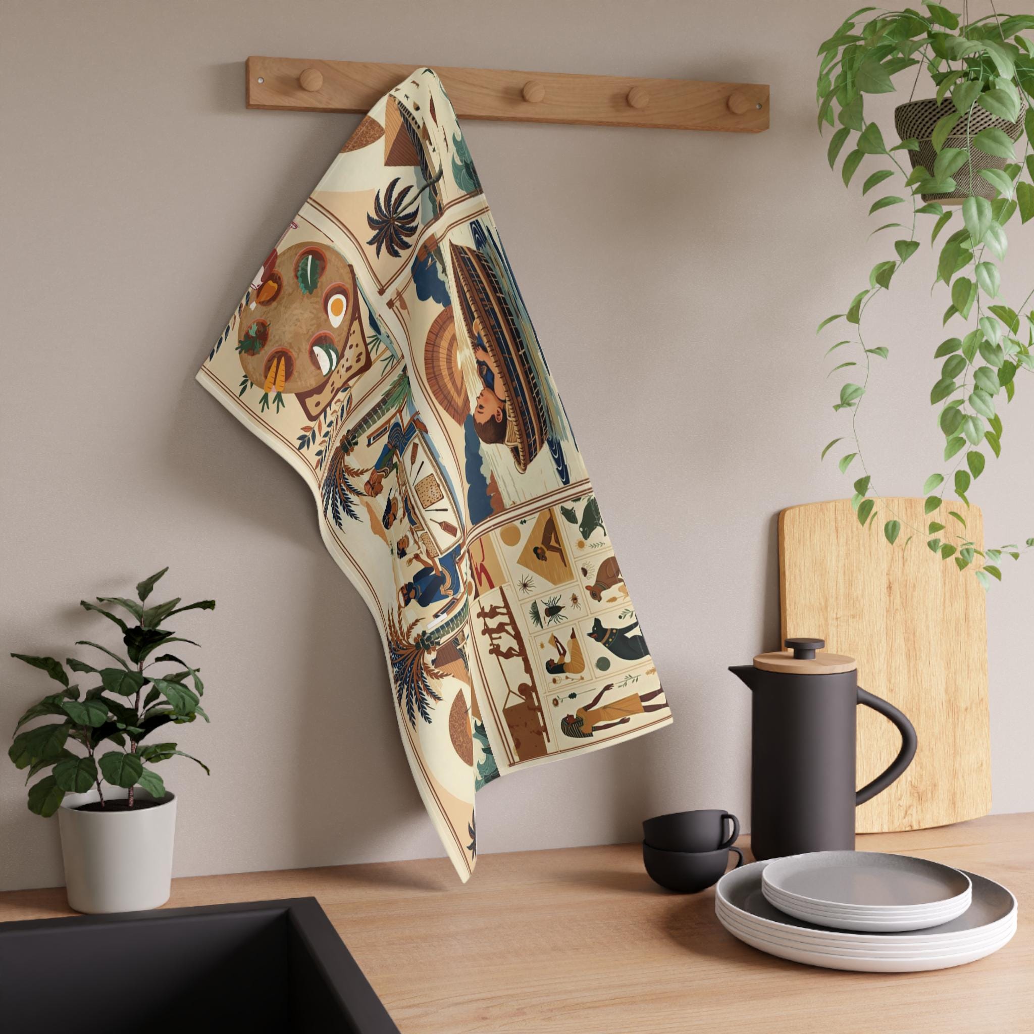 Passover Story Table Runner Egyptian Hieroglyphs Seder Table Decor with Ancient Egyptian Art Pesach Gifts Jewish Holiday Gift Israel Art