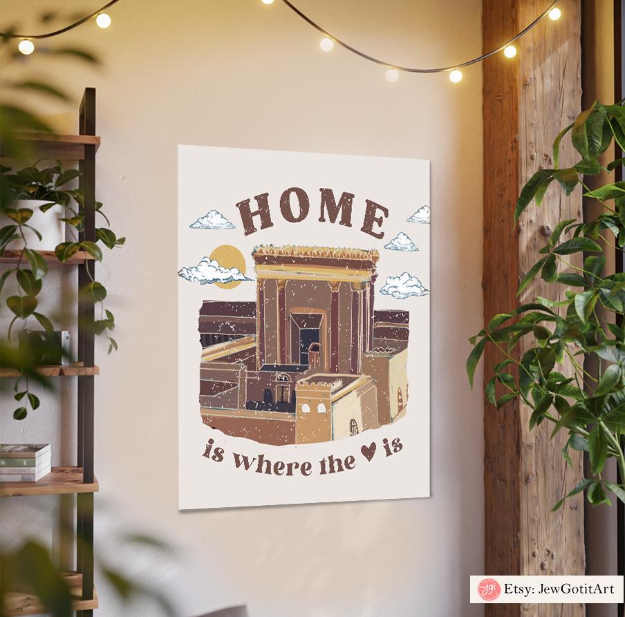 Holy Temple Jerusalem Wall Art Beit Hamikdash Holyland Am Yisrael Chai Jewish Gift Israeli Artist Gift Jewish Gifts Art Poster Israel Art