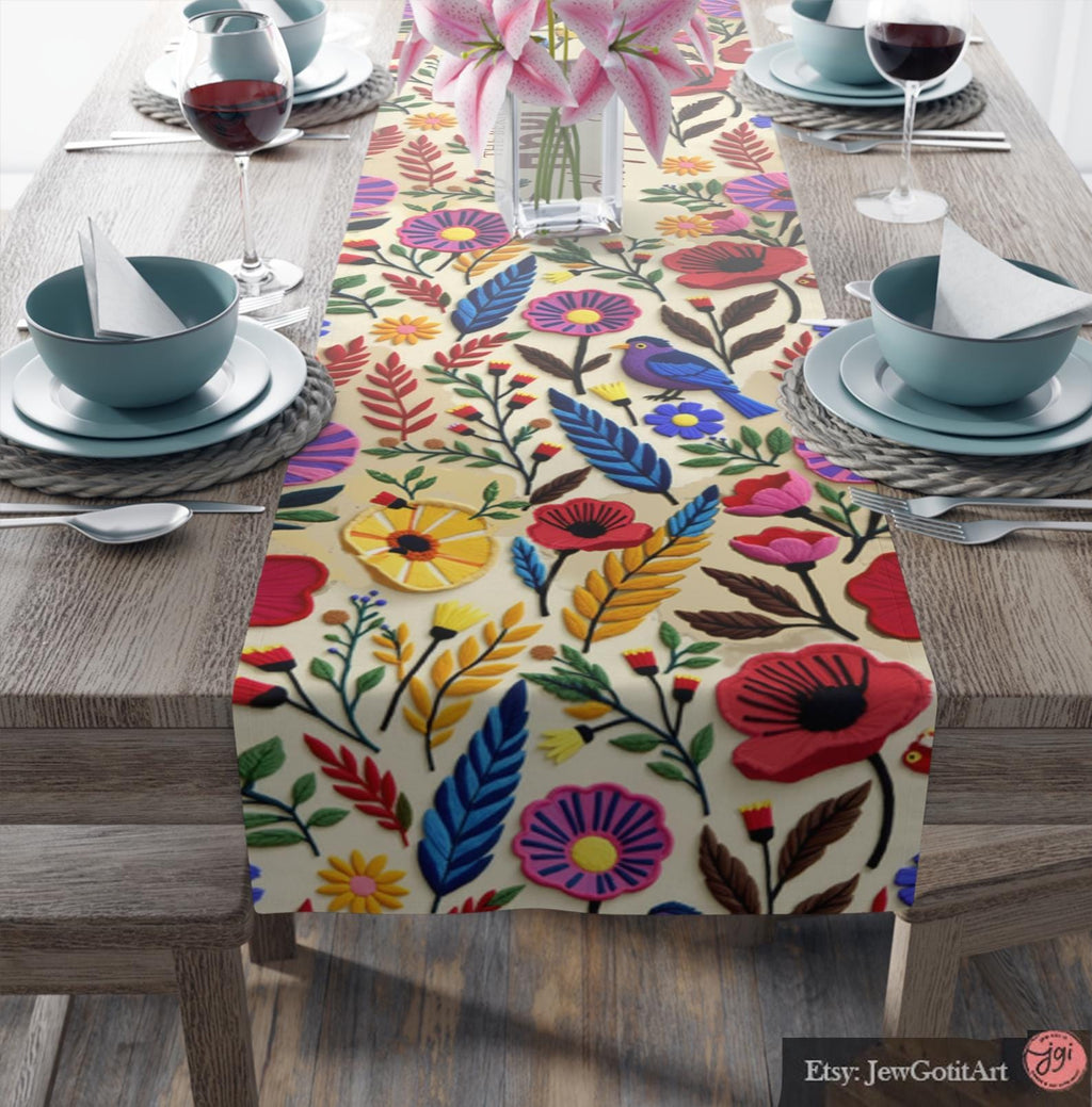 Personalized Passover Matzah Cover Set & Afikomen Set Kalanit Israel Table Runner Jewish Art Gift Customized Pesach Table Decor Seder Table