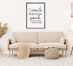 Abracadabra Framed Art Wall Poster Inspirational Art Create what speak Jewish Art Israeli Artist Motivational Quotes Torah Bible Verse Decor