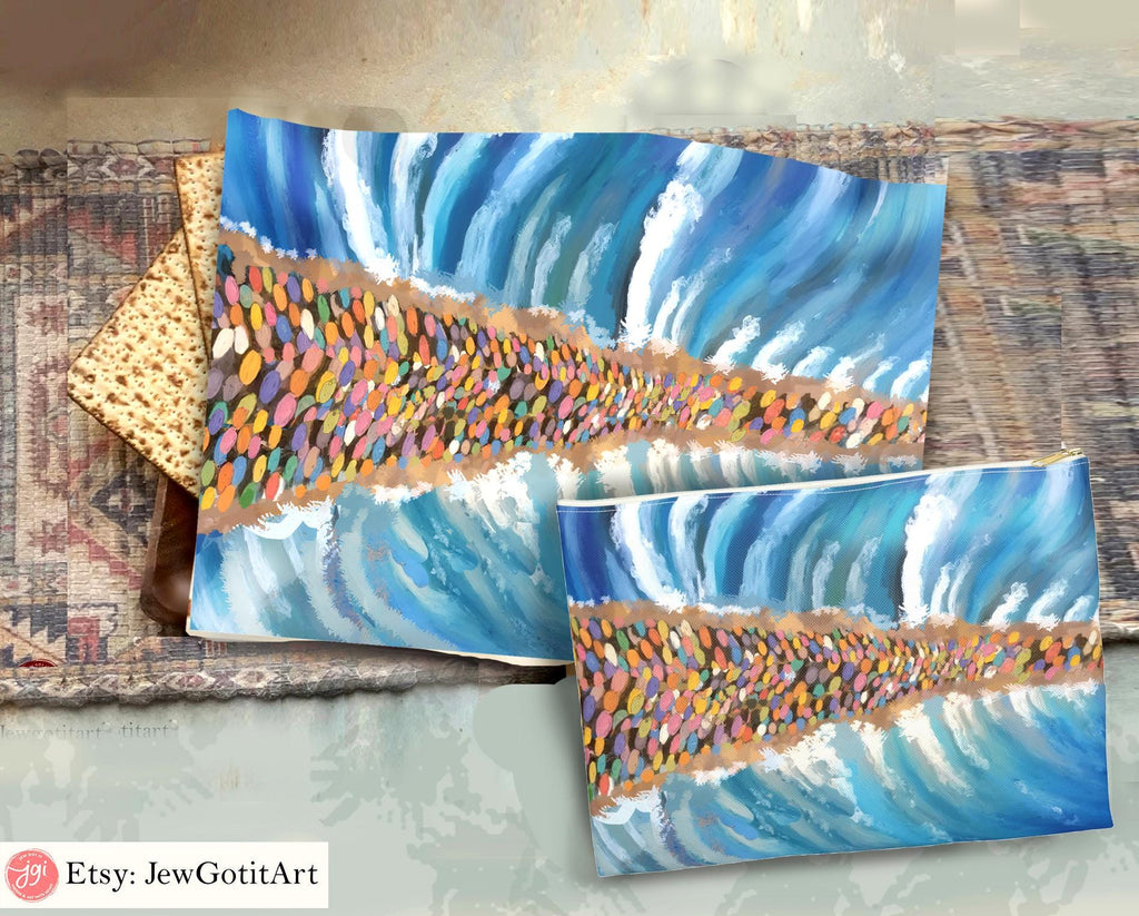 Matzah & Afikomen Set Passover Splitting of the Sea Table Runner Tablecloth Gifts Home Decor Table Setting Unique Passover Decoration Gifts