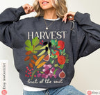 Harvest T-Shirt Design Shavuot Shirt Fall Fruit Tee Sweatshirt Autumn Shirt Thanksgiving Outfit Botanical Garden Gift Farm 7 Species Israel