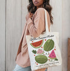 Watermelon Market tote bag Tel Aviv Israel cotton bag shopping bag, jewish gift for her trendy bag graphic art fruit art Rosh Hashanah Gifts