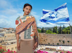 Jerusalem Scarf Kotel Western Wall Israel Head Headwrap Scarves fabric Hair Cover Covering Jewish Israeli Art Am Yisrael Chai Jewish Gifts