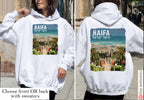 Haifa Israel Tshirt unisex Shirt woman, man shirt, jewish gifts Israel Art Design Jewish Shirt Hanukkah Israeli Artist City Cities of Israel