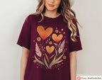 Flower T-Shirt Jewish shirt Gan Eden Flower Shirt We will never forget forgive Yisrael Chai Heart Israel Shirt