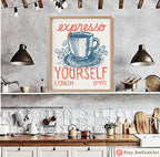 Coffee Wall Art Espresso Yourself Art Jewish Gift Poster Print L'Chaim Am Yisrael Chai Jewish Gift Israel Art Am Yisrael Chai Coffee Lover