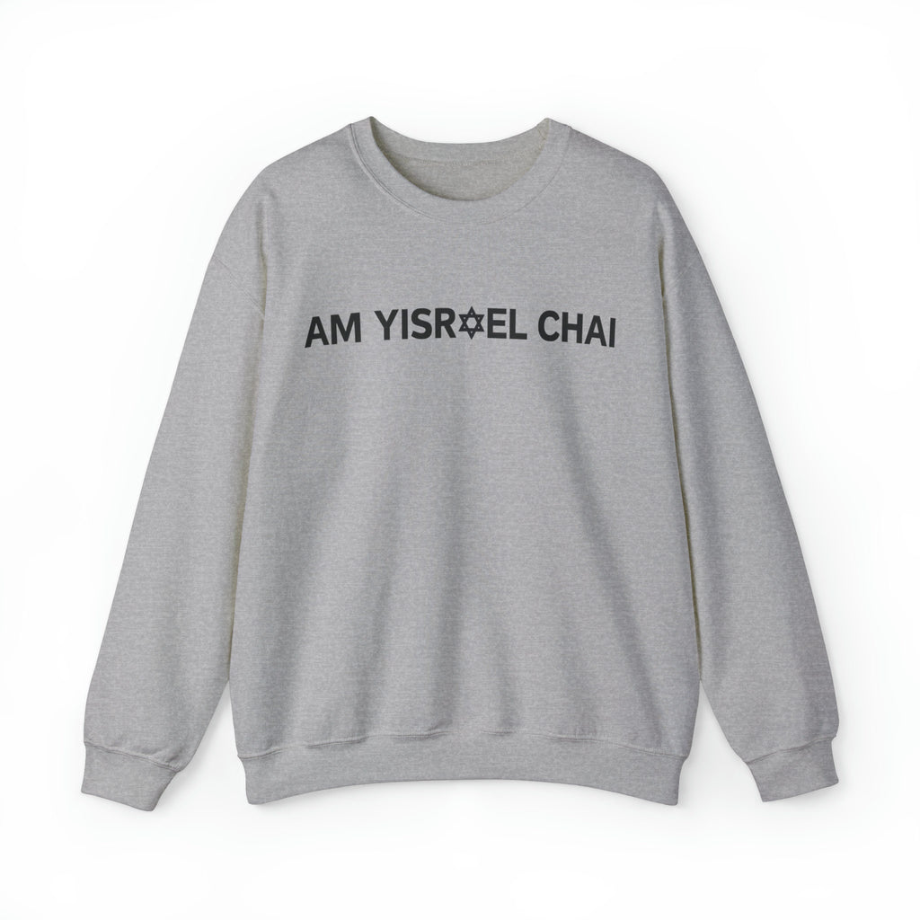 Am Yisrael Chai Jewish Star of David Sweater Unisex Crewneck Sweatshirt Israel sweater Jewish gift Hanukkah gift proud jew israelite Stand