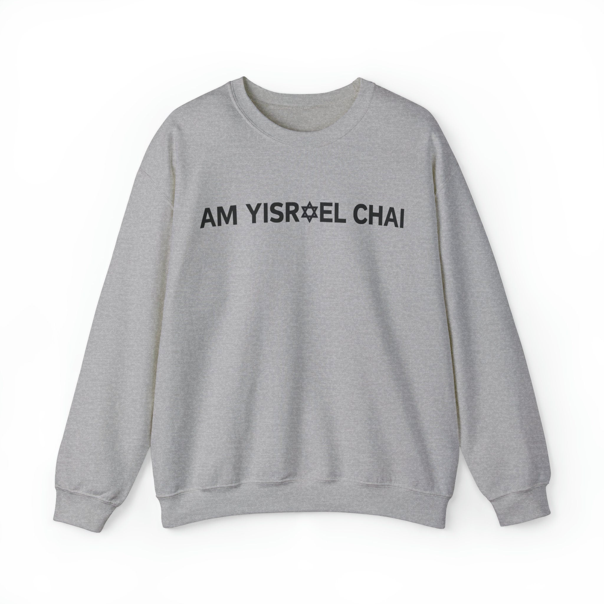 Am Yisrael Chai Jewish Star of David Sweater Unisex Crewneck Sweatshirt Israel sweater Jewish gift Hanukkah gift proud jew israelite Stand
