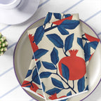 4 Set Pomegranate Napkins Cloth, fruit Kitchen decor home jewish gift Art Napkins Rosh Hashanah Gifts Am Yisrael Chai pomegranates Art