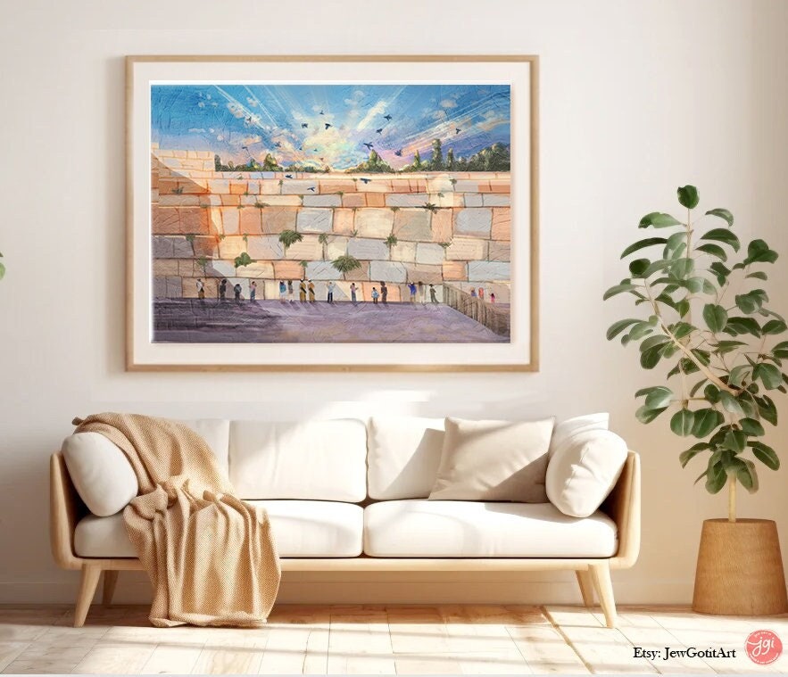 Jerusalem Kotel Art Print: Western Wailing Wall, Israeli Artist, Matte Finish