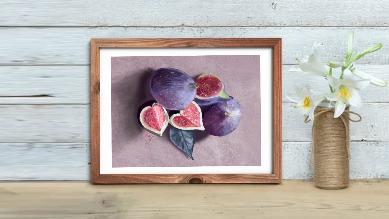 Figs Art Digital Print | Download & Print | Decor Wall Art| Fruit Art, colorful and hand drawn | Living room or Kitchen Home Art | Gift