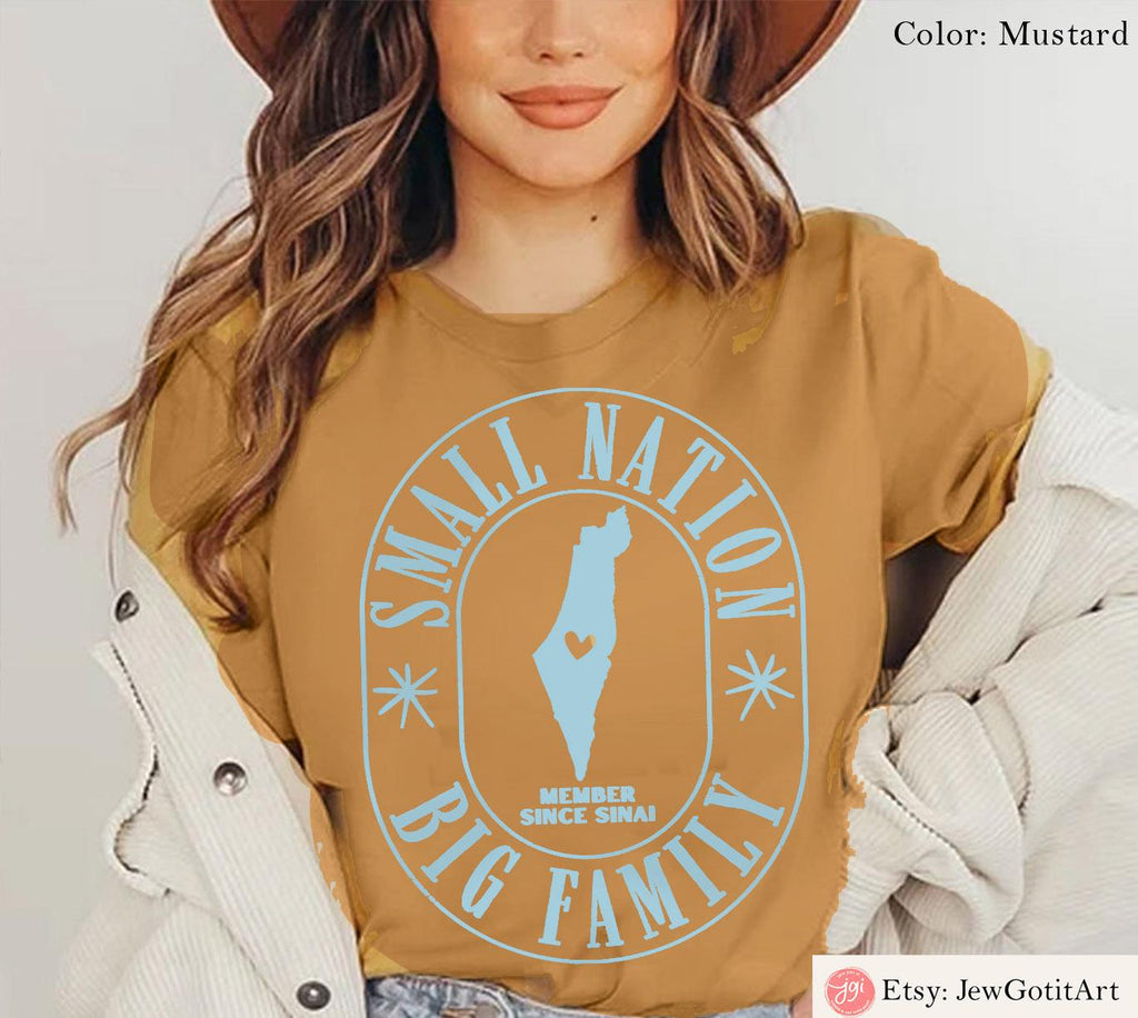 Israel Nation Shirt Small Nation Big Family gifts Adult Tshirt Onesie jewish gift rosh hashana toddler Israeli Artist Jewish Am Yisrael Chai