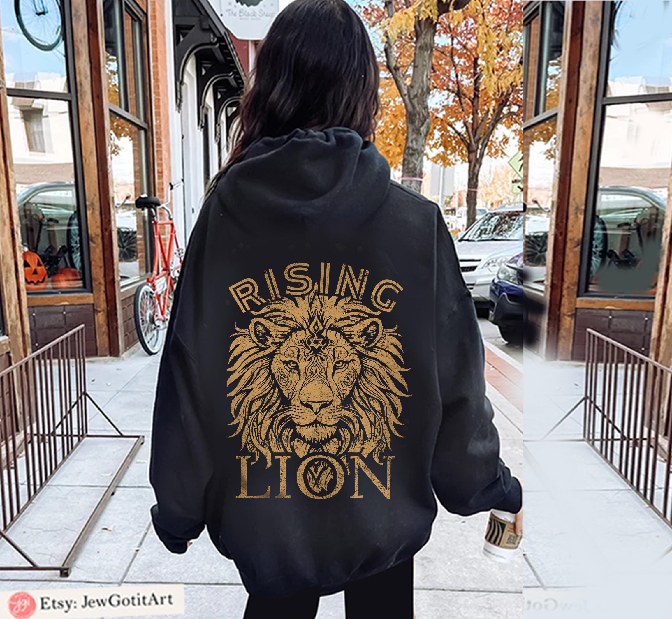 Rising Lion Shirt Israel Lion Am Yisrael Chai T-Shirt Nation Who Rises Like a Lion Jewish Pride Shirt Hebrew Shirt Israel Gift IDF Support