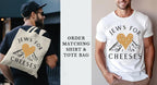 Jews for Cheeses Tote Bag Cotton Canvas | T-Shirt Set | Am Yisrael Chai | Jewish Humor Art Shavuot Israeli Artist Jewish Art Rosh Hashanah